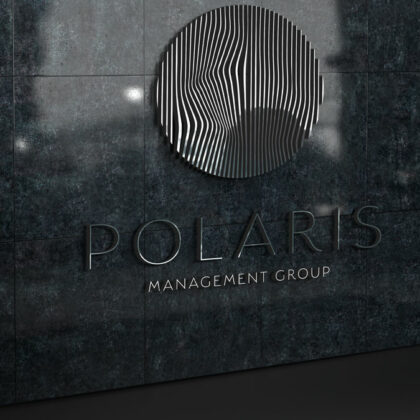 Logo Polarstern Polaris Nordstern Nordlichter Aurora Südlicht Linien Kreis Nordpol Kühl Nacht Himmel Fertiges Logo kaufen Logoshop LogoAtelier.eu