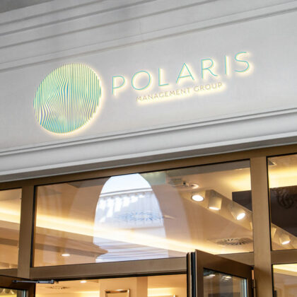 Logo Polarstern Polaris Nordstern Nordlichter Aurora Südlicht Linien Kreis Nordpol Kühl Nacht Himmel Fertiges Logo kaufen Logoshop LogoAtelier.eu