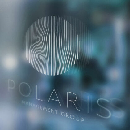 Logo Polarstern Polaris Nordstern Nordlichter Aurora Südlicht Linien Kreis Nordpol Kühl Nacht Himmel Fertiges Logo kaufen Logoshop LogoAtelier.eu
