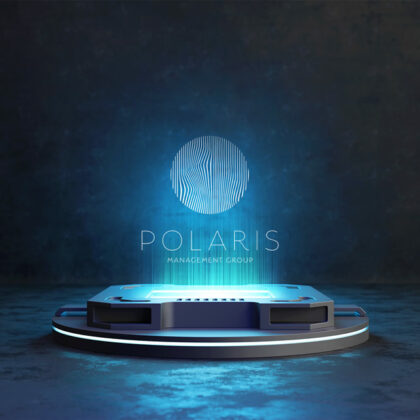 Logo Polarstern Polaris Nordstern Nordlichter Aurora Südlicht Linien Kreis Nordpol Kühl Nacht Himmel Fertiges Logo kaufen Logoshop LogoAtelier.eu