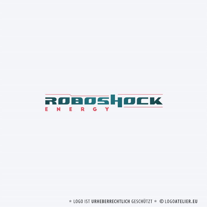 Logo Roboshock Energy Dynamisch Energie Schriftzug Dynamisch Fertiges Logo kaufen Logoshop Logoatelier