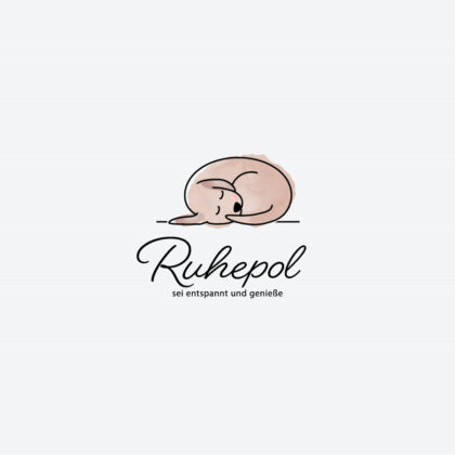 Logo Ruhepol Hund Schlaf Stille Tiere Entspannung Genuß Harmonie Beruhigung Schlummern Ruhe Gelassenheit Fertiges Logo kaufen Logoshop Logoatelier.eu