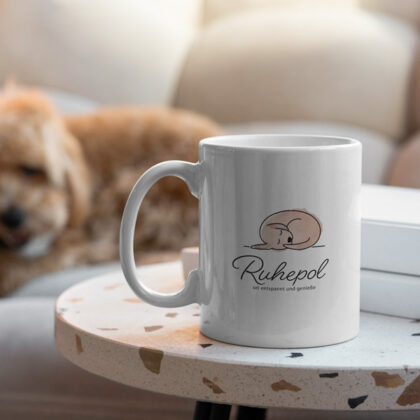 Logo Ruhepol Hund Schlaf Stille Tiere Entspannung Genuß Harmonie Beruhigung Schlummern Ruhe Gelassenheit Fertiges Logo kaufen Logoshop Logoatelier.eu