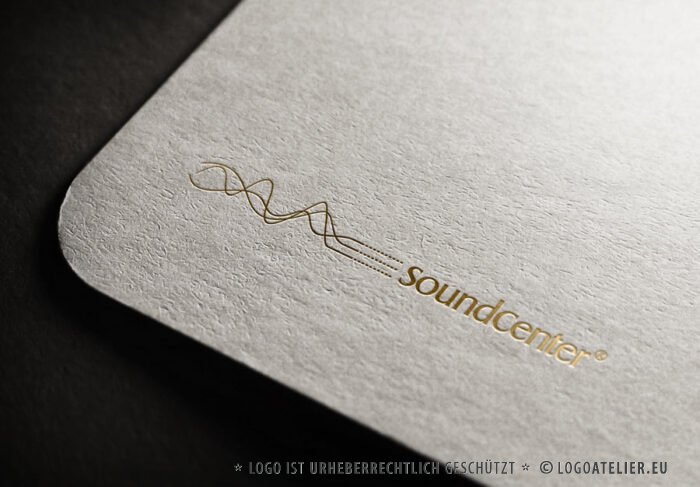 Logo Sound Welle Töne Musik Klang Laut Linien Soundcenter fertiges Logo kaufen Logoshop Logoatelier