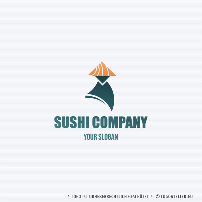 Logo Sushi Samurai Dynamisch Restaurant Dynamik Abstrakt Modern Minimalistisch Kochen Essen Fertiges Logo kaufen Logoshop Logoatelier