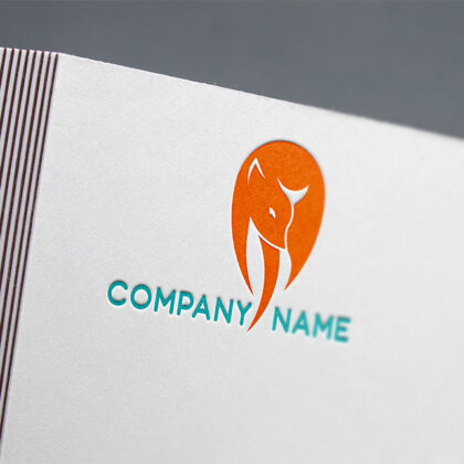Logo Verspielter Fuchs Abenteuer Spiel Lustig Kinder Bunt Spaß Tiere Fertiges Logo kaufen Logoshop Logoatelier