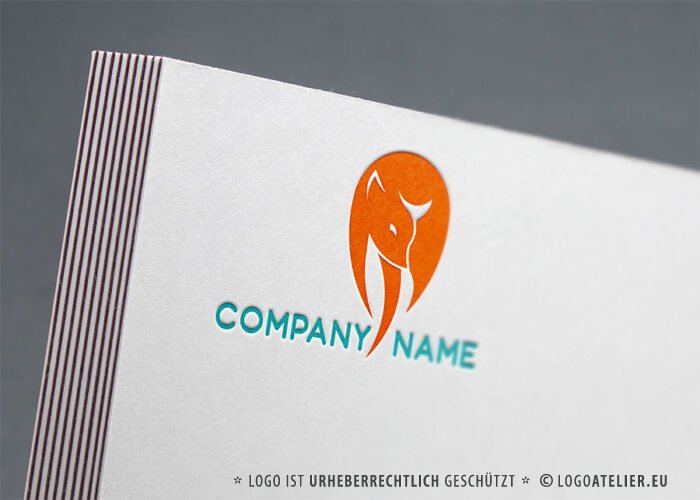 Logo Verspielter Fuchs Abenteuer Spiel Lustig Kinder Bunt Spaß Tiere Fertiges Logo kaufen Logoshop Logoatelier