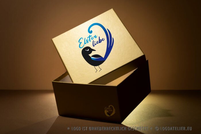 Logo Elster Liebe Vogel Herz Schmuck Fertiges Logo kaufen Logoshop Logoatelier