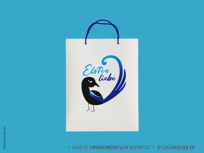 Logo Elster Liebe Vogel Herz Schmuck Fertiges Logo kaufen Logoshop Logoatelier