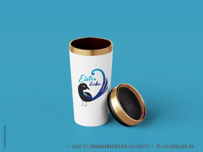 Logo Elster Liebe Vogel Herz Schmuck Fertiges Logo kaufen Logoshop Logoatelier