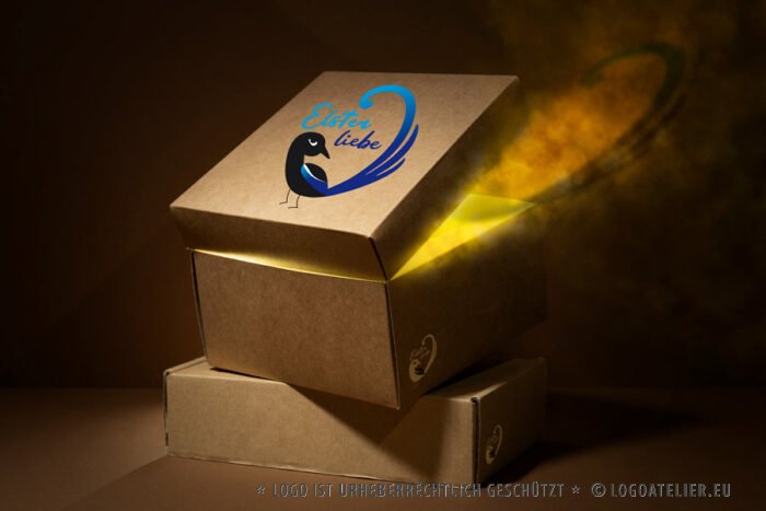 Logo Elster Liebe Vogel Herz Schmuck Fertiges Logo kaufen Logoshop Logoatelier