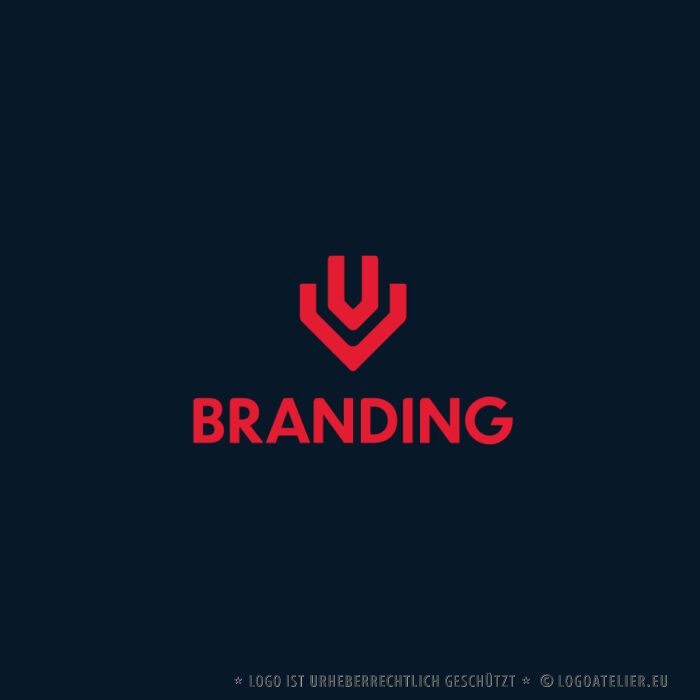 Logo Buchstabe U V Männliches Logo Technisches Logo Werbeagentur Markenagentur Kraftvoll Stark Power Erfolgreich Fertiges Logo kaufen Logoshop Logoatelier.eu