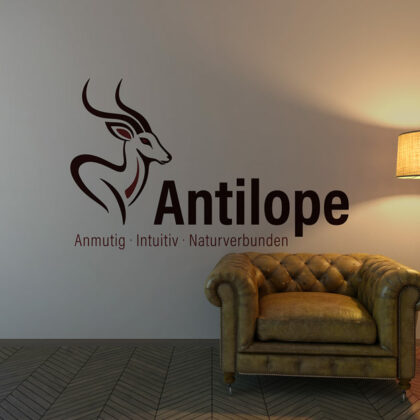 Anmutiges Logo Grazie Antilope Reh Bewegung Natürlich Harmonie Eleganz Inspirierend Anpassungsfähig Intuition Flexibel Stärke Schutz Fertiges Logo kaufen Logoshop Logoatelier.de