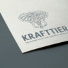 Logo Krafttier Elefant Verbundenheit Verantwortung Stärke Größe Intelligenz Fürsorge Mitfühlend Weisheit Glück Liebe Geduld Güte Scharfsinn Souverän Fertiges Logo kaufen Logoshop Logoatelier.eu