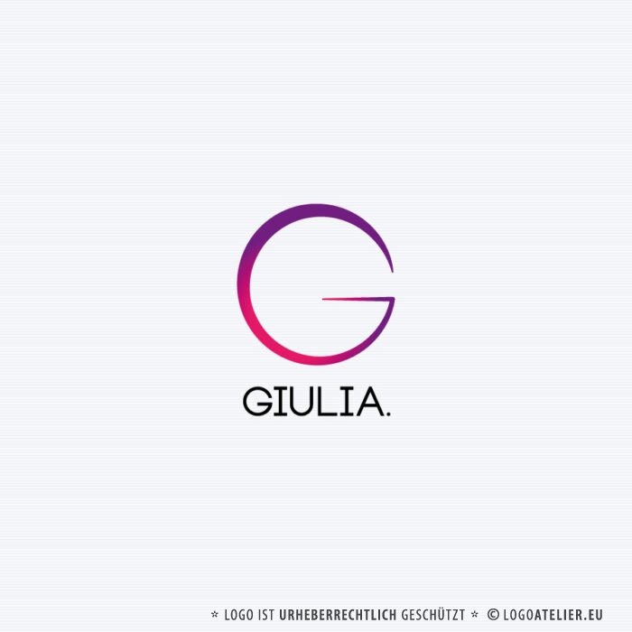 Weibliches Logo Buchstabe G Controlling Elegant Edel Erde Geometrie Kreise Magenta Rosa Pink Energie Kurven Leuchten Modern Fertiges Logo kaufen LogoShop LogoAtelier.eu