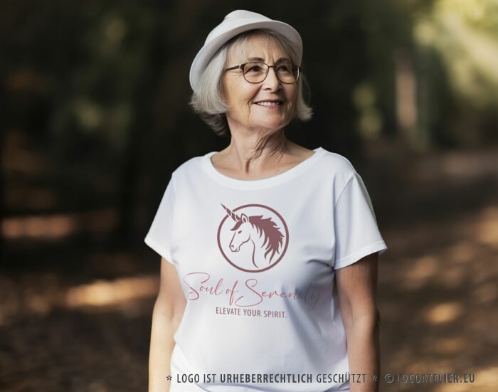 Einhorn Logo Gelassenheit Seele Spirit Frieden Ruhe Harmonie Spirituelle Essenz Wesen Ausgeglichen Heilung Erheben Fertiges Logo kaufen Logoshop Logoatelier