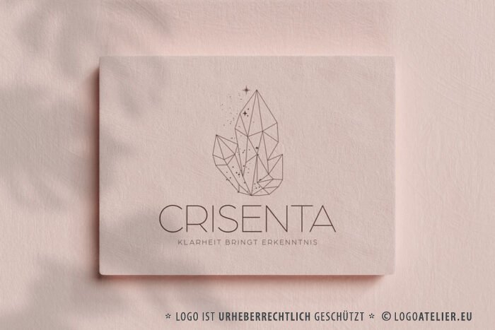 Kristall Logo Diamant Schmuck Handmade Handgemachtes Sterne Erkenntnis Klarheit Rocks Felsen Mondstein Fertiges Logo kaufen Logoshop LogoAtelier