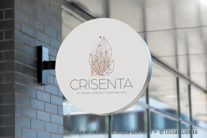 Kristall Logo Diamant Schmuck Handmade Handgemachtes Sterne Erkenntnis Klarheit Rocks Felsen Mondstein Fertiges Logo kaufen Logoshop LogoAtelier