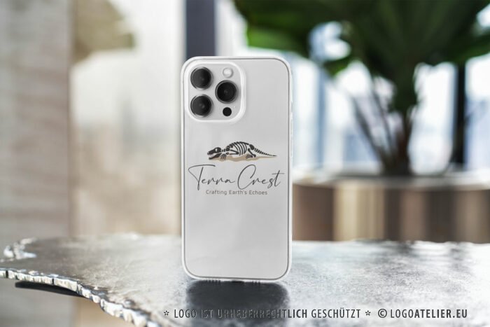 Logo Fossilien Dinosaurier Terra Erde Boden Beständigkeit Markant Fossil Wertvoll Vergangenheit Echos Fertiges Logo kaufen Logoatelier.eu