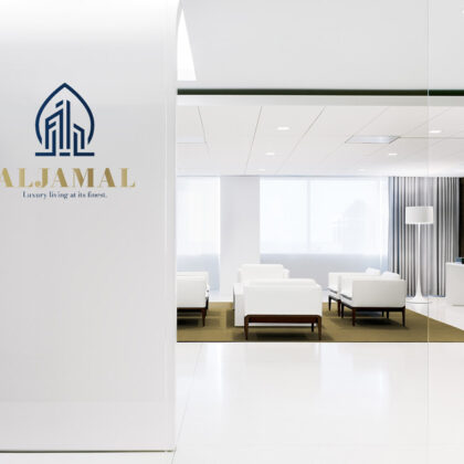 Logo Luxus Immobilien Vermittlung Arabien Perfektion Edel Glück Real Estate Makler Haus Architektur Baufirma Gebäude Edles Logo kaufen Logoshop Logoatelier