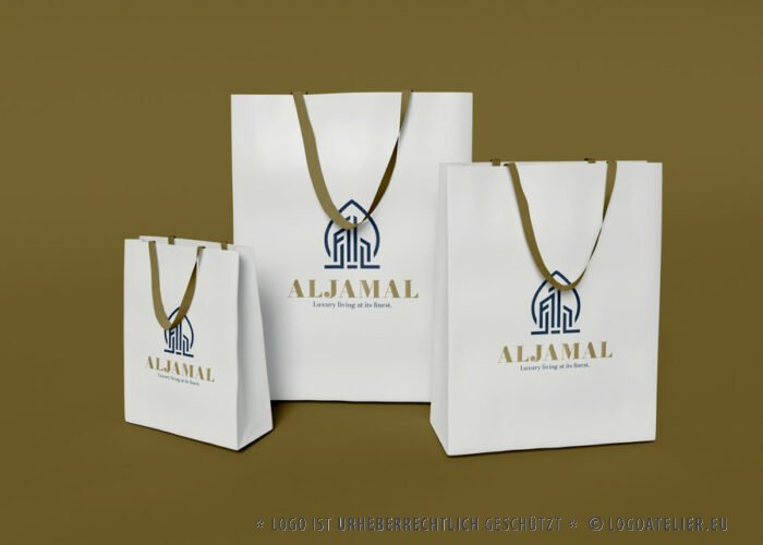 Logo Luxus Immobilien Vermittlung Arabien Perfektion Edel Glück Real Estate Makler Haus Architektur Baufirma Gebäude Edles Logo kaufen Logoshop Logoatelier