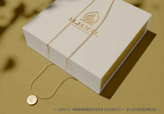 Logo Luxus Immobilien Vermittlung Arabien Perfektion Edel Glück Real Estate Makler Haus Architektur Baufirma Gebäude Edles Logo kaufen Logoshop Logoatelier