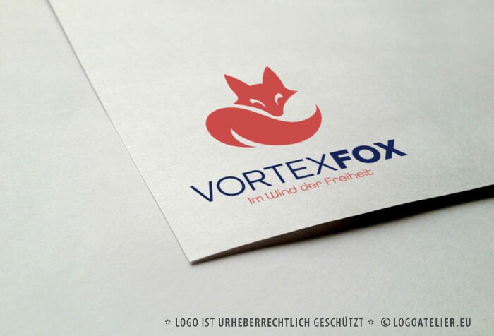 Logo Fuchs Wind Gefährte Freiheit Wendig Charakter Bewegung Schnelligkeit Geschmeidigkeit Dynamik Geschicklichkeit Intuition Führung Klug Selbsterkenntnis Weisheit Wind Welle Wasser