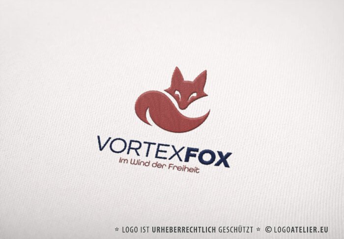 Logo Fuchs Wind Gefährte Freiheit Wendig Charakter Bewegung Schnelligkeit Geschmeidigkeit Dynamik Geschicklichkeit Intuition Führung Klug Selbsterkenntnis Weisheit Wind Welle Wasser