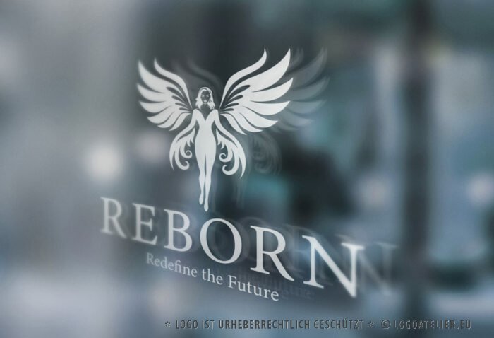 Logo Wiedergeburt Engel Unendliche Möglichkeiten Transformation Vision Heilen Verwandlung Aufstieg Zyklen Wunder Phönix Fertiges Logo kaufen Logoshop Logoatelier.eu