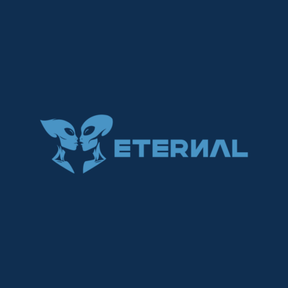 Exklusives Alien Logo Zeitlos Verbundenheit Welten Kosmos Außerirdisch Schicksal Grenzenlos Universum Liebe Universell Licht Fertiges Logo kaufen Logoshop Logoatelier.de