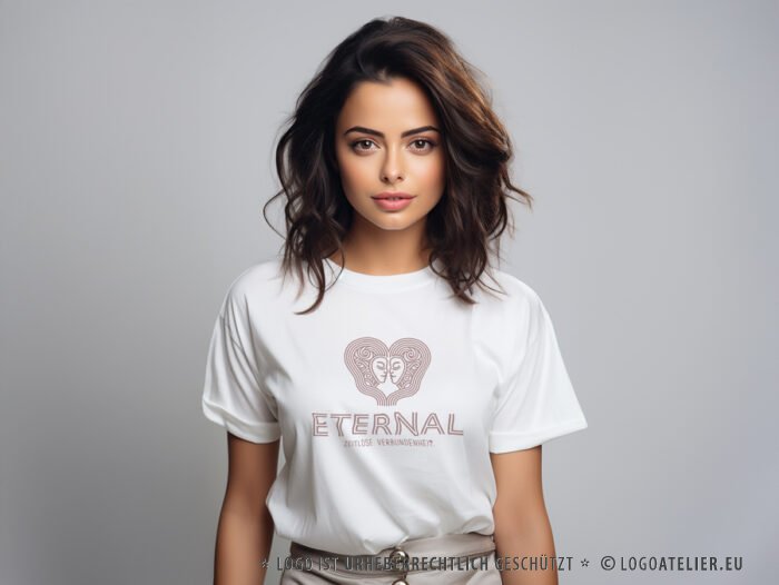 Exklusives Logo Verbundenheit Ewig Alien Herz Linien Liebe Kosmos Außerirdisch Schicksal Grenzenlos Universum Universell Licht Menschen Verbindung Romantisch Fertiges Logo kaufen Logoatelier.de