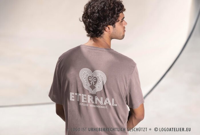 Exklusives Logo Verbundenheit Ewig Alien Herz Linien Liebe Kosmos Außerirdisch Schicksal Grenzenlos Universum Universell Licht Menschen Verbindung Romantisch Fertiges Logo kaufen Logoatelier.de