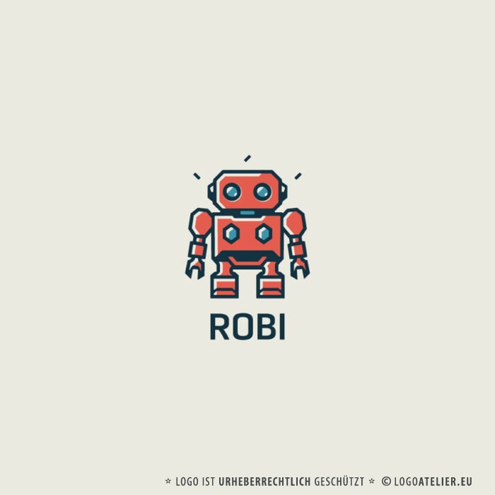 Exklusives Roboter Logo Jedes Logo ist ein Einzelstück Fertige Logos kaufen Logoshop Logoatelier.de
