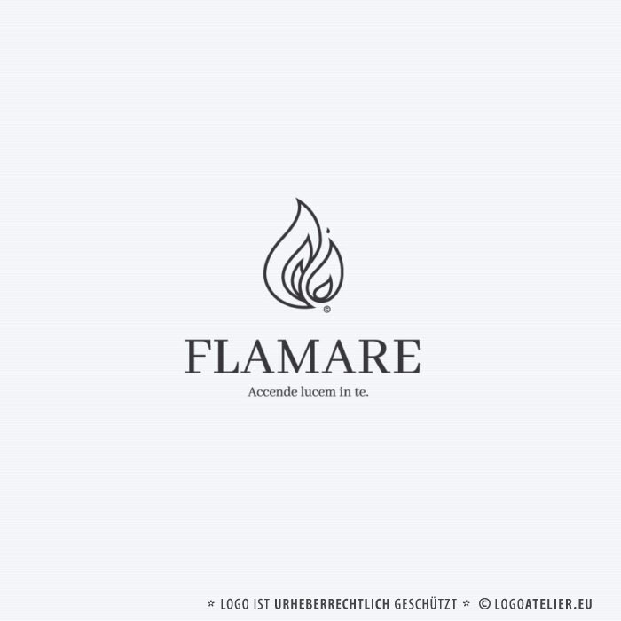 Logo Flamme Licht Feuer Brennen Spirituell Heiß Anzünden Entfachen Fertiges Logo kaufen Logoshop Logoatelier