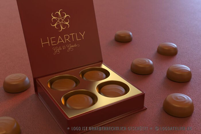 Logo Herzen Blüte Geschenke Feines Logo Onlineshop Edles Logo Elegant Fertiges Logo kaufen Logoshop Logoatelie.eu