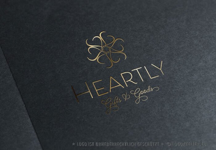 Logo Herzen Blüte Geschenke Feines Logo Onlineshop Edles Logo Elegant Fertiges Logo kaufen Logoshop Logoatelie.eu