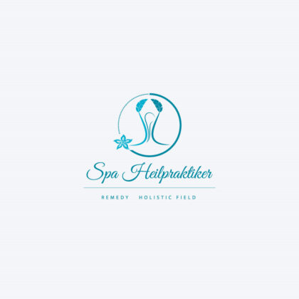 Logo Spa Heilpraktiker Federn Natur Gesund Grüner Kreis Heilung Fertiges Logo kaufen Logoshop Logoatelier.de