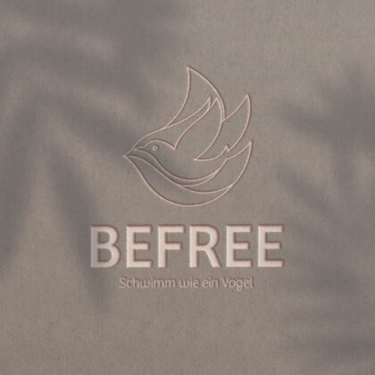 Logo Vogel Frei Schwimmen Wasser Freisein Leichtigkeit Lernen Leben Spirituelles Logo kaufen Logoatelier Logoshop.eu