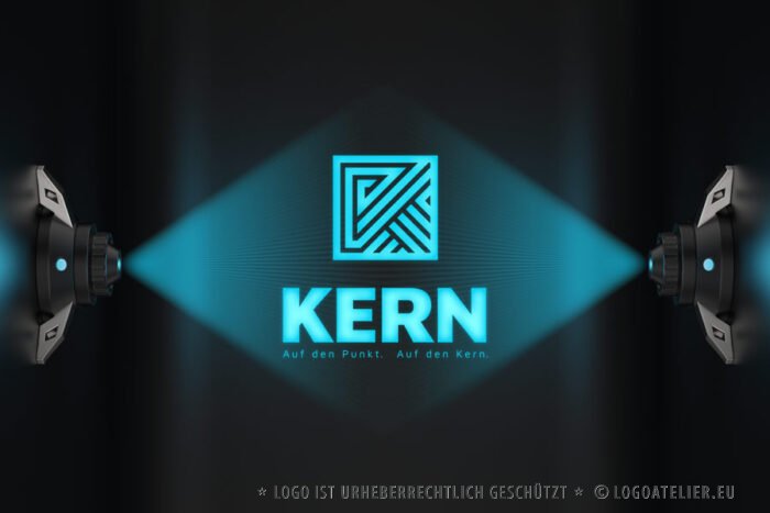 Quadratisches Logo Buchstabe K Geometrisches Logo K Kern Kraft Quadratisch Powerfull Kraftvoll Fertiges Logo kaufen Logoshop Logoatelier.de