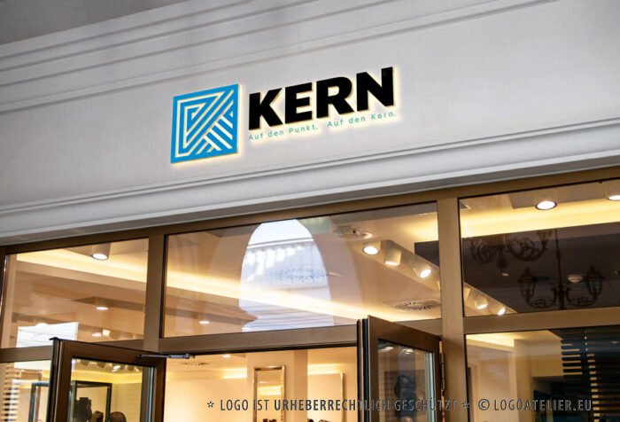 Quadratisches Logo Buchstabe K Geometrisches Logo K Kern Kraft Quadratisch Powerfull Kraftvoll Fertiges Logo kaufen Logoshop Logoatelier.de