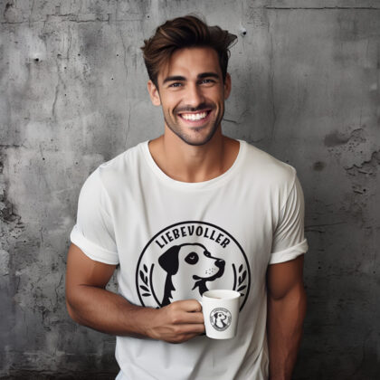Logo süßer Hund Hundetrainer Hundesitter Hundepsychologe Kreis Lustiger Hund Altmodisch Hundeliebe Tierliebe Fertiges Logo kaufen Logoshop Logoatelier Tiere