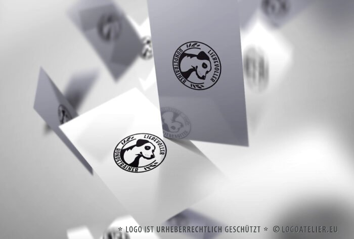 Logo süßer Hund Hundetrainer Hundesitter Hundepsychologe Kreis Lustiger Hund Altmodisch Hundeliebe Tierliebe Fertiges Logo kaufen Logoshop Logoatelier Tiere