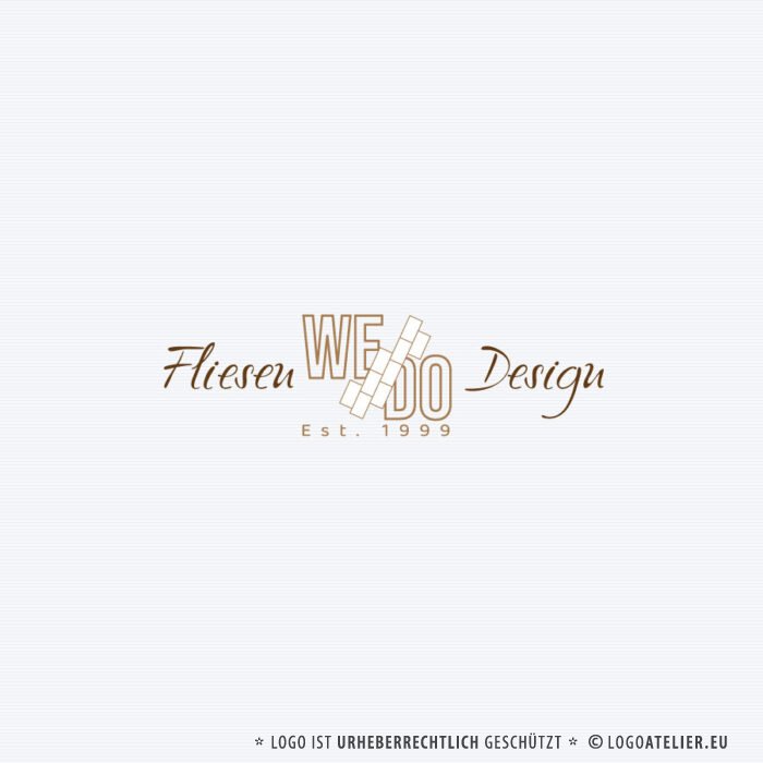 Logo Fliesen Design Geschäft Handwerker Hausmeister Dienstleistung Hausbau Haus Renovieren