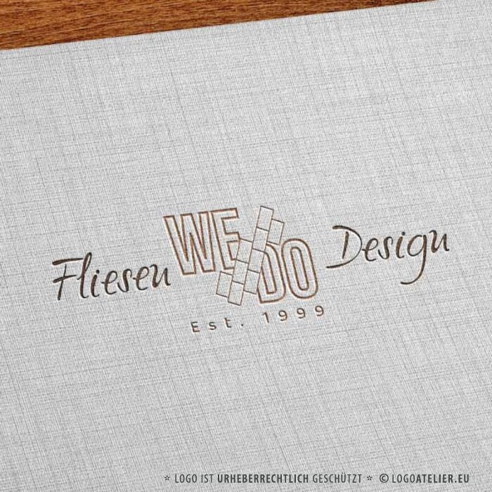 Logo Fliesen Design Handwerker Hausmeister Geschäft Dienstleistung Hausbau Haus Renovieren.