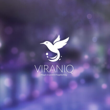 Logo Kolibri Flügelschlag Magie Vertrauen Bienenelfe Vogel Fliegen Leicht Schnell Zauber Nektar Engel Fertiges Logo kaufen Logoshop Logoatelier
