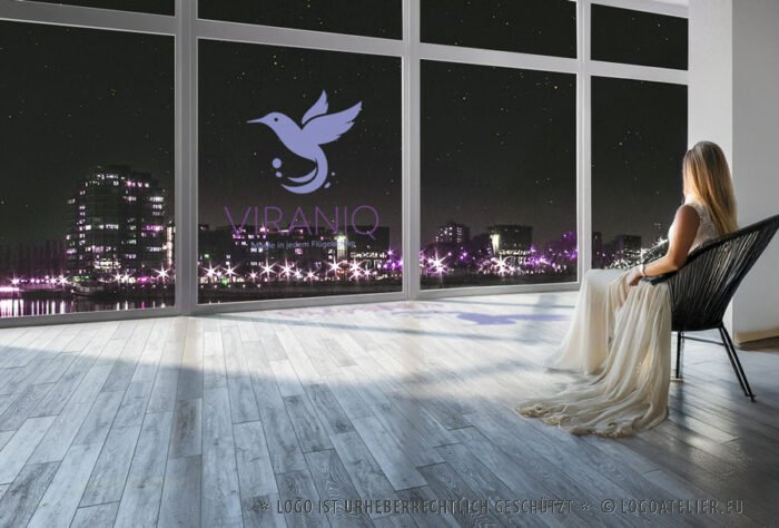 Logo Kolibri Flügelschlag Magie Vertrauen Bienenelfe Vogel Fliegen Leicht Schnell Zauber Nektar Engel Fertiges Logo kaufen Logoshop Logoatelier