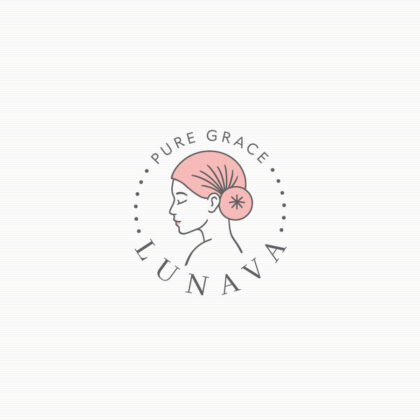 Logo Wunderschöne Frau Anmut Weiblich Naturkosmetik Pflege Ruhe Entspannen Erholung Gesundheit Massage Schönheit Fertiges Logo kaufen Logoshop Logoatelier.eu