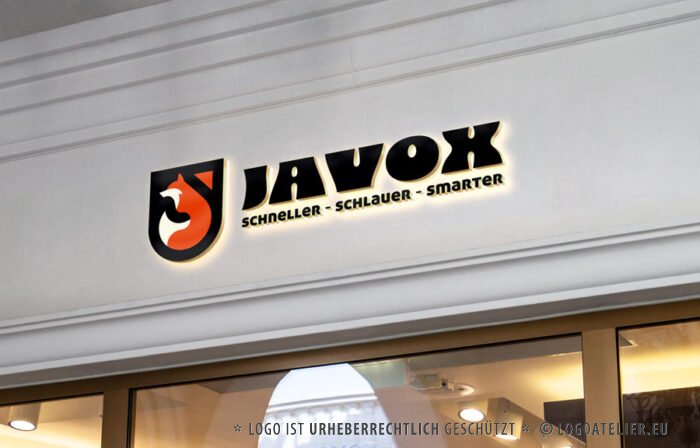 Logo smarter Fuch Buchstabe J Schnell Smart Schlau Tiere Klug Follower Trend Status Wappen Altmodisch Flagge Schild Schutz Weisheit Frech Reinecke Fertiges Logo kaufen, Logoshop Logoatelier.eu