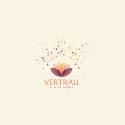 Spirituelles Logo Vertrauen Hoffnung Realität Erschaffen Sterne Blumen Seerose Reinheit Erleuchtung Wiedergeburt Transformation Fertiges Logo kaufen Logoshop Logoatelier