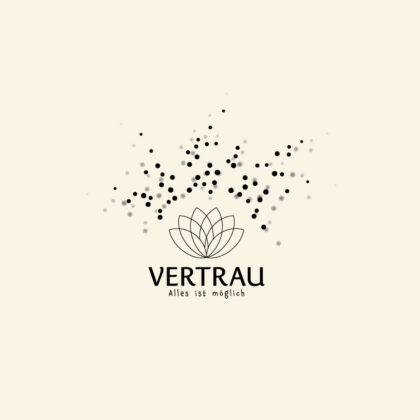 Spirituelles Logo Vertrauen Hoffnung Realität Erschaffen Sterne Blumen Seerose Reinheit Erleuchtung Wiedergeburt Transformation Fertiges Logo kaufen Logoshop Logoatelier